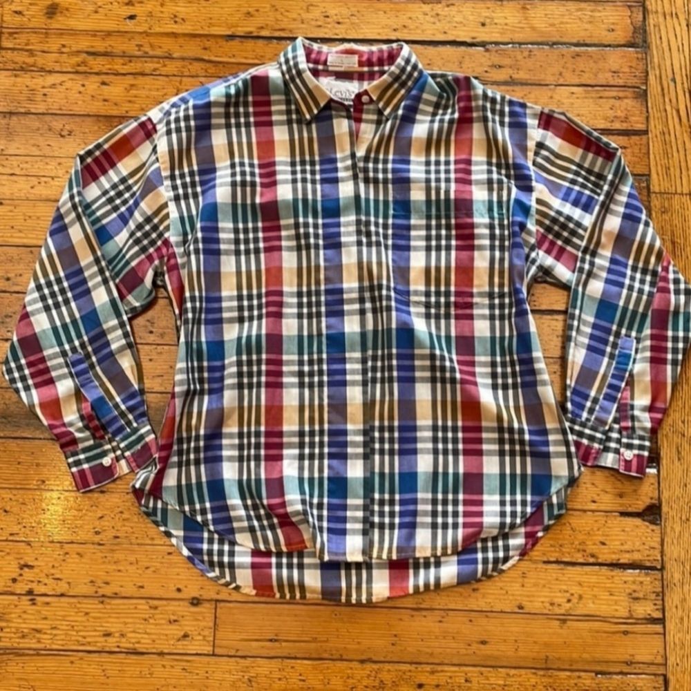 Levi's Sportswear 1970s Plaid Button Down‎ Women's Size Large
